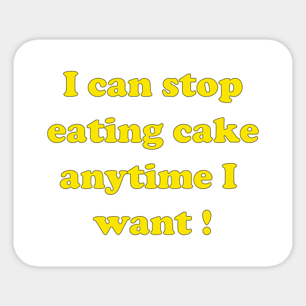 Cake Addiction Denial Sticker by DeeBeeDesigns